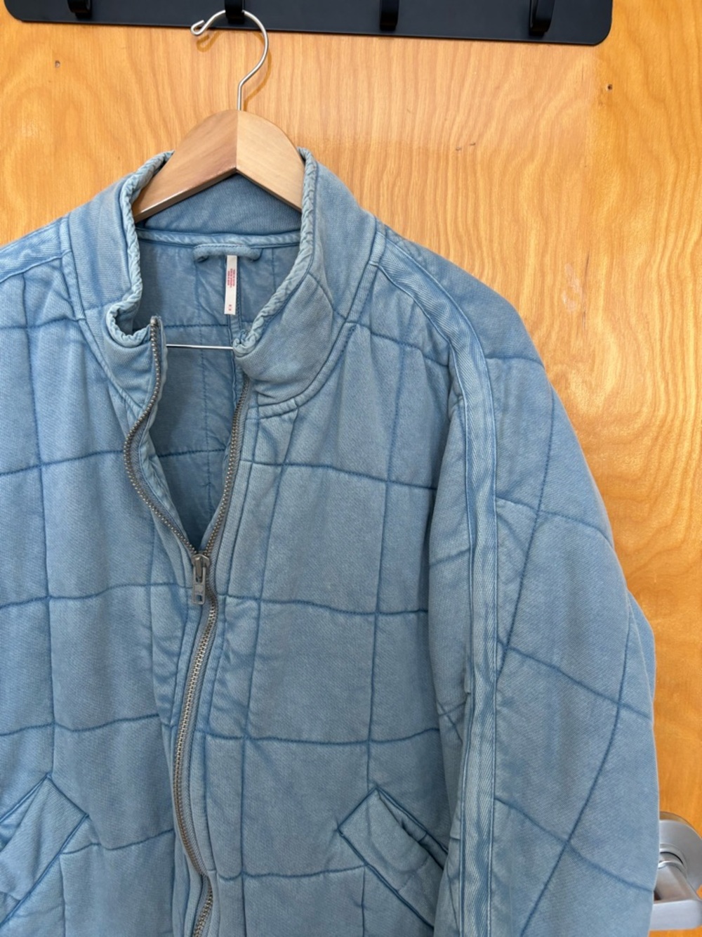 Free People blue quilted dolman jacket - Picture 3 of 5